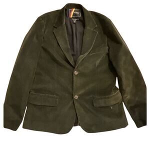FINK Olive Green Velvet Blazer Sport Coat XL Dark Academia Luxury Menswear EUC